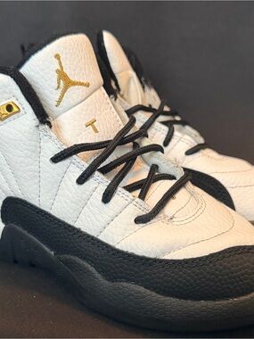 Air Jordan 12 Retro PS Taxi White Black Gold 11C 151186-170 w/ Box